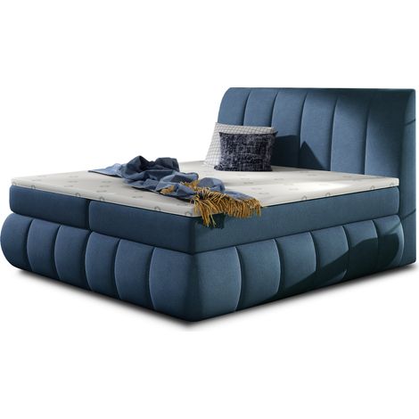 Lit continental tissu bleu Florencia-180x200 (1/5)