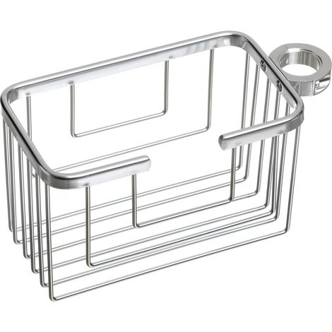 Tatay Mensola da doccia rettangolare con gancio, evita trapano, 100% inossidabile, in alluminio anodizzato, design moderno, dimensioni 24 x 11,5 x 12,5 cm, 6604900 (1/4)