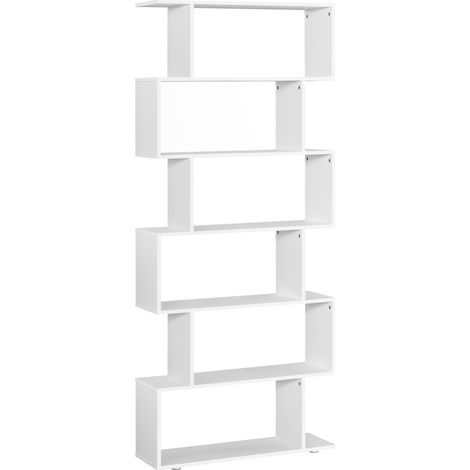 Bibliothèque design, meuble de bureau, étagère en bois blanc 80 x 24 x 191 cm (1/5)