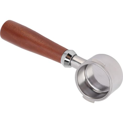 Porte-filtre café sans fond 51mm, 2 oreilles, amovible avec doseur à café, pour machine à espresso 51mm, argent (1/5)