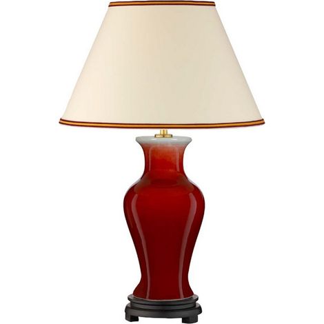 [NEUWERTIG] B-Ware Majin Tischleuchte Lampe Tischlampe Mit Rotem Keramikfuß Small Leuchte Spot