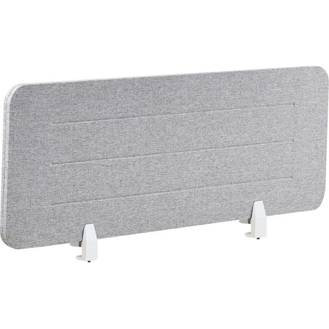 Séparateur de Bureau en PET Acoustique Recouvert de Tissu 120 x 40 cm Gris Clair Ziggy