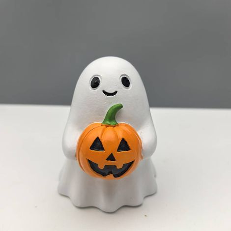 Décoration d'Halloween en Résine Citrouille Blanche, Idée Décorative pour Table de Fête d'Automne, Cadeau de Thanksgiving Mignon (1/5)