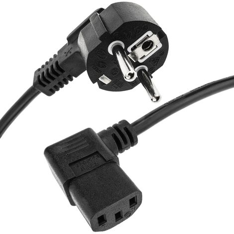 BeMatik - Câble d'alimentation électrique IEC-60320 C13 coudé à Schuko mâle de 1,8 m (1/5)