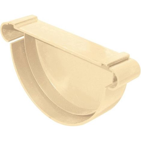 First Plast – Fond de gouttière droite/gauche 25 cm – PVC sable – Accessoire pour gouttière – Pour chantiers humides