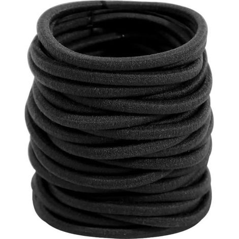 Élastiques à Cheveux - Noname - 100 Pièces - 4mm - Noir - Doux et Résistants (1/4)