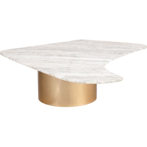 Amadeus - Table basse organique effet marbre et métal doré L127 cm Nova (1/3)