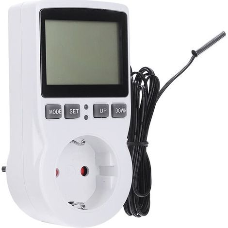 Régulateur de température numérique électrique – Prise thermostat programmable (UE) avec minuterie et sonde de détection (1/4)