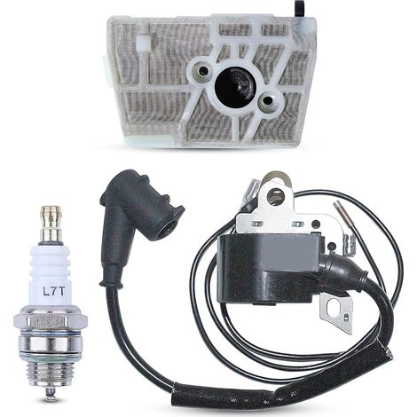 Bobine d'allumage pour Sthil Tronçonneuse 024 026 028 029 034 036 038 039 044 048 MS260 MS290 MS390 Bobine Allumage Moteur Pièces remplace 0000 400 1300 et bougie d'allumage BPMR7A (1/5)