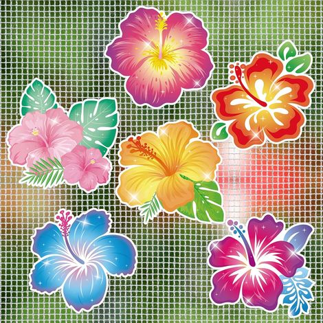 12Pcs Aimants Décoratifs pour Porte Moustiquaire, Hibiscus Protecteur Écran Magnétique Double Face Flexible Screen Door Decals, Autocollants Magnétiques pour Protéger Animaux Oiseaux Enfants (1/5)