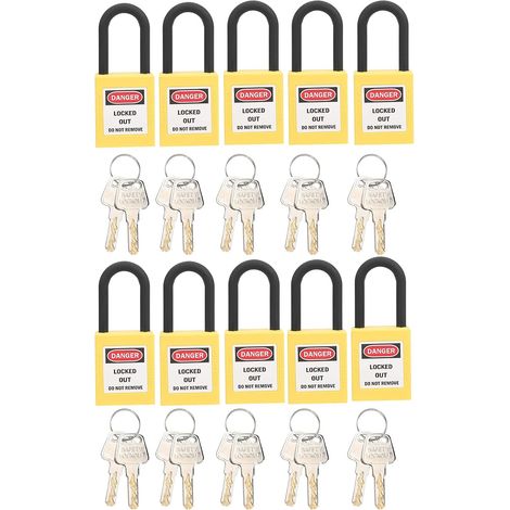 10 ensembles cadenas, nylon pa 38mm, 2 clés, résistant température, usage industriel (1/5)