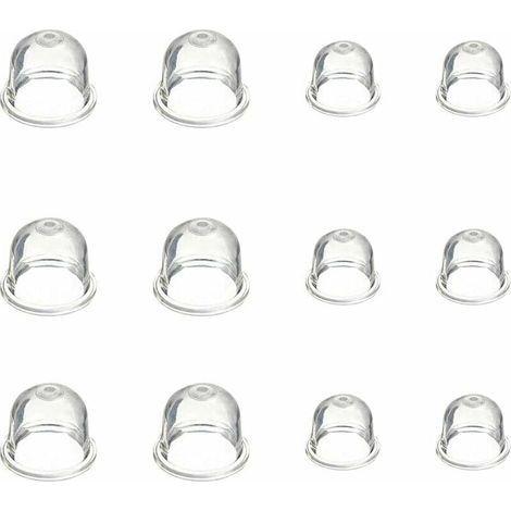 12 Pcs Pompe d\'ampoule d\'amorce Blanche 19 mm et 22 mm Tasse d\'huile de Carburateur Transparente pour Tondeuse, Machine de haie, Scie Essence, Ampoule d\'amorce de Carburant de Vent (1/4)