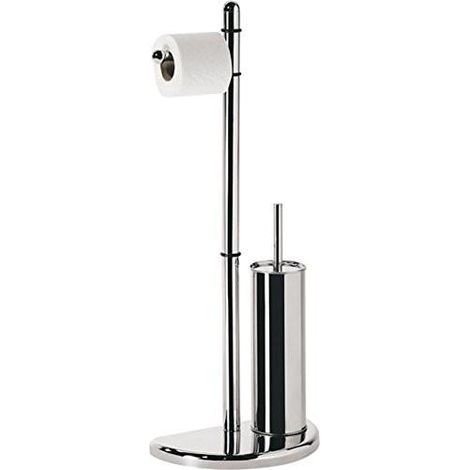 Aqualine - Porte-rouleaux WC avec brosse de toilette, chrome HI32