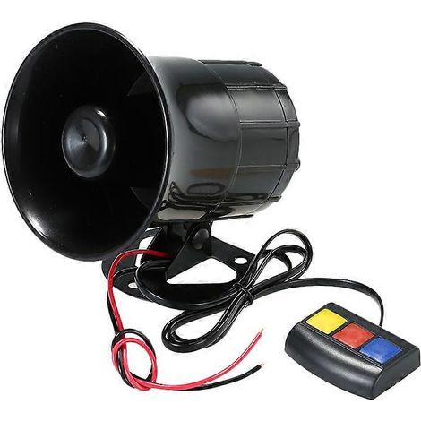 Sirena de seguridad de 12 V CC, bocina de alarma de 3 tonos, altavoz potente para advertencia de vehículos, automóviles y camiones. (1/2)
