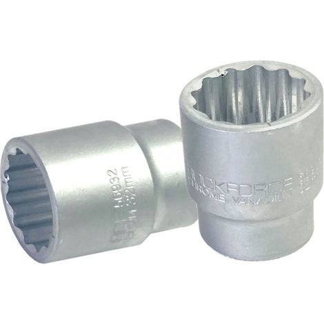 Casquillo de 12 puntas de 3/4" (32 mm) de acero al cromo-vanadio (Cr-V). (1/2)