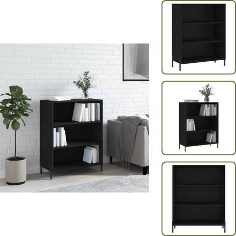 Regalschrank Schwarz 69,5x32,5x90 cm Holzwerkstoff - Schreibtisch - Wohnzimmermöbel - Sideboard - Regal - Schwarz (1/5)