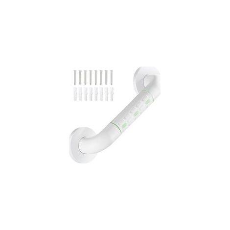 Barre d'appui de salle de bain blanche antidérapante 30 cm,Main courante simple sans barrière blanche