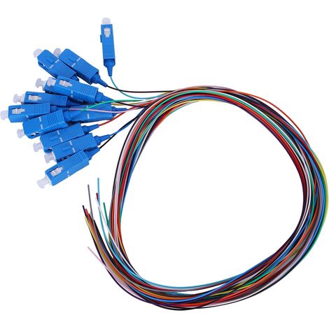 Câble en fibre Pigtail SC/UPC, mode Sigle, 12 cœurs, tête carrée SC avec coque extérieure en PVC