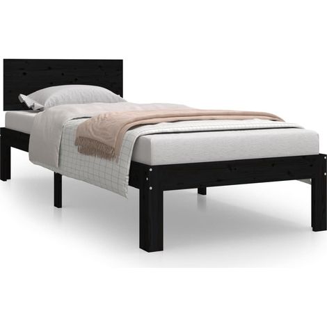 Maison Exclusive - Giroletto in Legno Massello Nero 75x190 cm Small Single