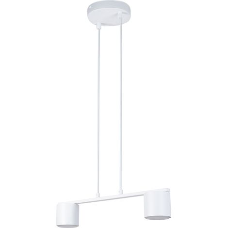 Suspension moderne avec spot blanc intégré sur un tube de 46 cm, idéale pour le salon, la salle à manger ou au-dessus d'une table. Ampoules LED 2xGX53 12W. Marque : Mila Sigma Lighting. (1/5)