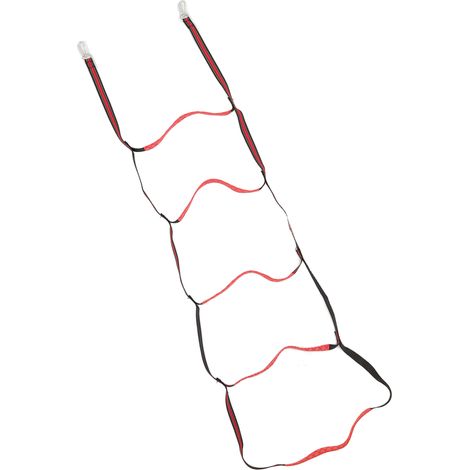 Échelle de corde marine pour bateau pneumatique, kayak, bateau à moteur, canoë, rouge, 5 marches (1/5)