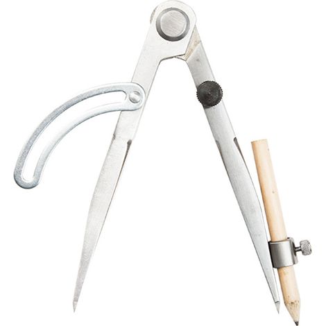 250mm Compas en Acier au Carbone Professionnel Compass Pencil Grande Diviseur d'ailes en Cuir Outil Rotatif Séparateur d'ailes, Jauge de Marquage Industriel