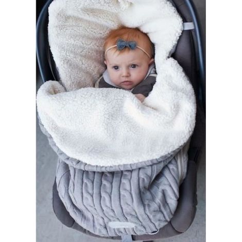Gigoteuse D'Emmaillotage - Pour Siège Auto Nacelle Poussette - 68 x 38 cm - Coton Tricot - Pour Bébé 0 à 12 Mois - 1 Pièce