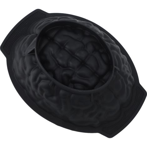 Moule à gâteau en forme de cerveau, moule à pudding au chocolat en silicone noir, motif cerveau amusant, idéal pour Halloween. (1/5)