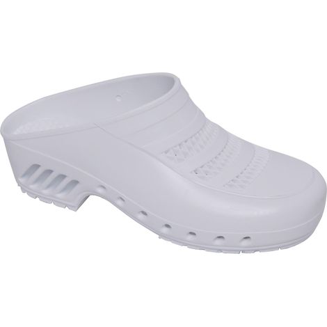 Gima - Zoccoli Professionali, Anatomici, Unisex, Antiscivolo, Antistatici, Tomaia Forata, Suola Forata, Colore Bianco, Misura EU 39, 1 Paio (1/4)