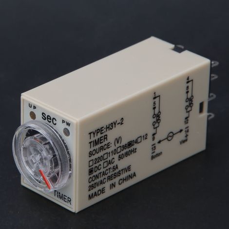 Relais temporisé H3Y-2 8 broches réglable haute précision pour appareils électroménagers et fournitures électriques 0-10 s 24 V CC (1/5)