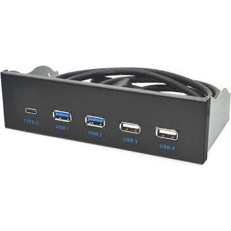 Hub USB 3.1 Gen2 en façade de 5,25 pouces avec deux ports USB 3.0. (1/5)