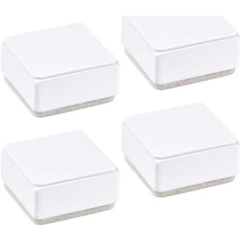 4 PCS Rehausseur de Meubles en Acier Carbone de 3 cm Rehausseur Pieds de Lit 6 cm de Diamètre Rehausseur de Lit Antidérapant Élévatrice Canapé Lit Riser pour Canapé lit et Armoire,Blanc Carré