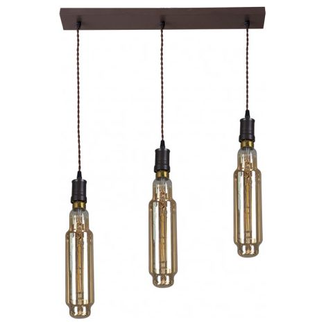 Lampada Elio 3xe27 Marrone/ambra Lampadine Incluse 24w 3000k 1920lm Regx64x8 Cm (1/2)