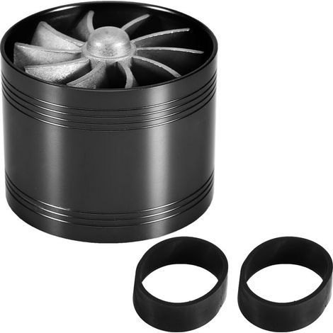 Admission d'air turbo 64mm noir, économiseur de carburant avec ventilateur unique pour voiture, turbocompresseur à gaz (1/5)