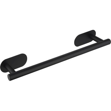 Wall Mounted Towel Rack Black Self Adhesive Towel Rack 40 CM Bathroom Towel Rack 304 Stainless Steel Matte Black. (1/5)