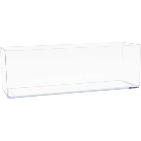Vase à Fleurs rectangulaire en Acrylique - Centre de Table décoratif pour la Maison ou Le Mariage - Plastique incassable - 10,2 x 30,5 cm - Carré Bas - Transparent (1/5)