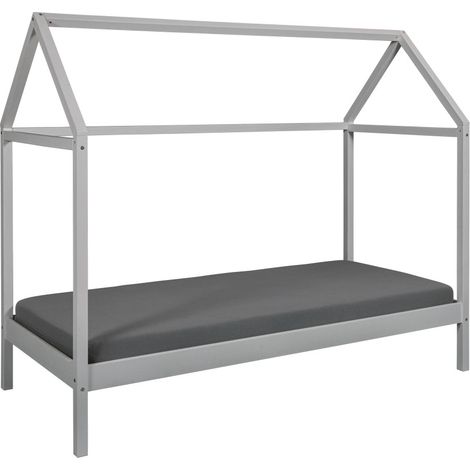 Letto singolo 90x200 cm Bianco con Tetto Doghe (1/5)