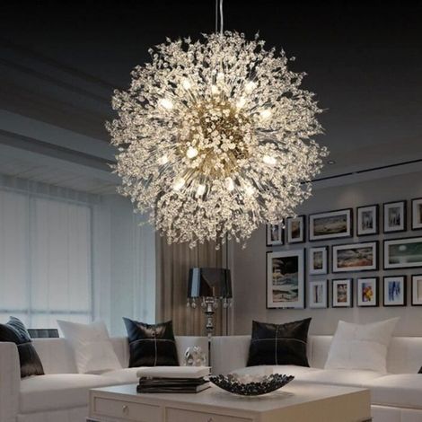 Lustre en Cristal Moderne Allumant la Lampe de Lustre en Cristal LED Lustre Lampe Suspendue Lampe de Restaurant Lustre Pissenlit (1/4)
