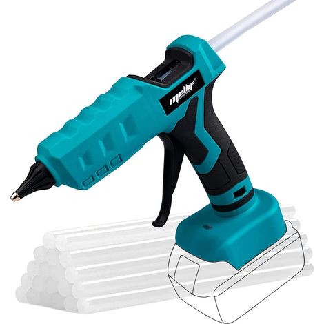 Pistolet à colle chaude sans fil 100 W pour batterie Makita 18 V L - Alimenté par batterie Li-ion - Bâtons de 11 mm (outil nu, pas de batterie, pas de chargeur), Bleu, (MG18-DW) (1/5)