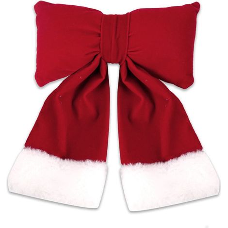 Ribbon - Bow Noël 3D Velours Rouge - Décoration Arbre de Noël Topper Suspension Murale - Lot de 1 (1/5)
