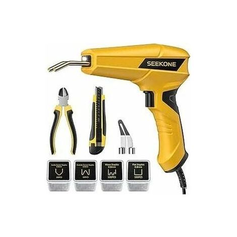 Soudage Plastique Kit, Pistolet à Soudure Plastique avec 400 Agrafes, Agrafeuse a Chaud Pistolet à Souder de Reparation Plastique, Soudeur Plastique Agrafeuse pour Reparer Pare-Chocs et Carrosserie (1/5)