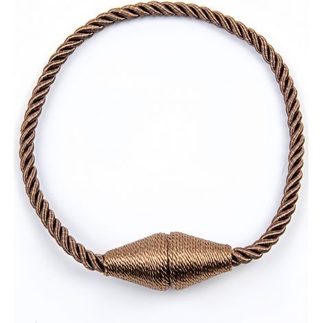 (Light Coffee) 2 Pack Handmade Woven Rope Magnetic Curtain Tiebacks Practical and Decorative for Home and Office (1/5)