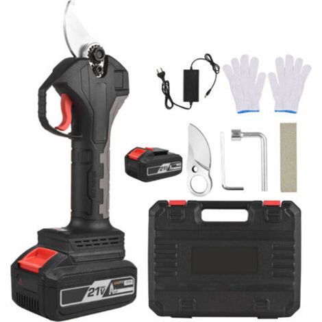 Elektrische Gartenschere ohne Filter, 21 V, wiederaufladbare Lithium-Batterie mit 20 Ah, große Baumzweige, Gartenteich, 30 mm Durchmesser mit Wechselstrom, 4000 mAh (1/5)