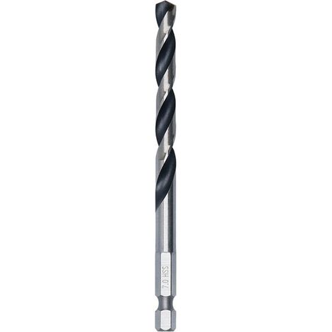 Bosch Metal HSS Twist Drill Bit 7 x 69 x 109 mm HEX 1/4"" Shank 2608577877 (1/4)