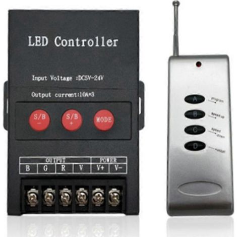 30A LED-Controller mit IR-Fernbedienung, hohe Leistung (360W), Bluetooth-Controller, DC 5–24V