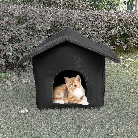 Katzenhaus für draußen, wetterfestes Katzenhaus für draußen, Hundehaus für drinnen, dickes und wetterfestes, faltbares Katzenzelt, warmer Winterunterstand aus Oxford-Gewebe für streunende Katzen