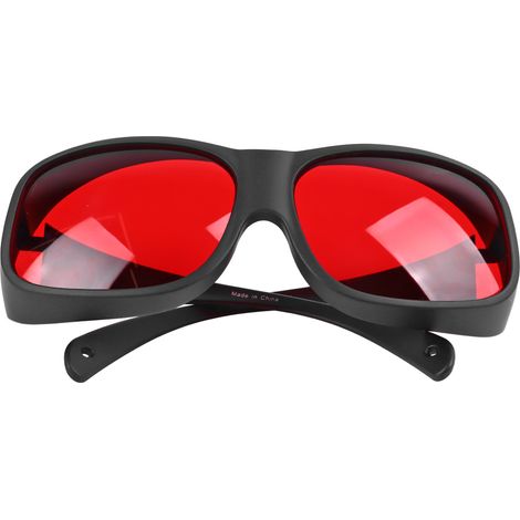 Lunettes d'observation, lunettes de protection laser 200-590 nm, monture noire/verres rouges, adaptées à la protéine fluorescente verte. (1/5)