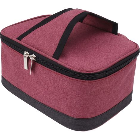 Boîte à lunch électrique portable chauffante USB à chauffage constant, sac isotherme rouge vin (1/5)