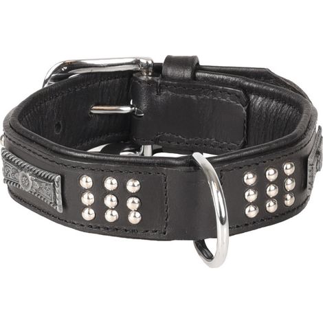 Collier Cuir SEDONA noir taille S 26-31 cm pour chien. - Flamingo (1/2)