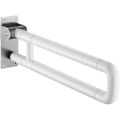 Barre d'appui WC, Barre Pliable, Poignée de Douche, Barre de Sécurité des Toilettes pour Handicapé, Âgé, Supporte jusqu'à 300 kg (1/4)